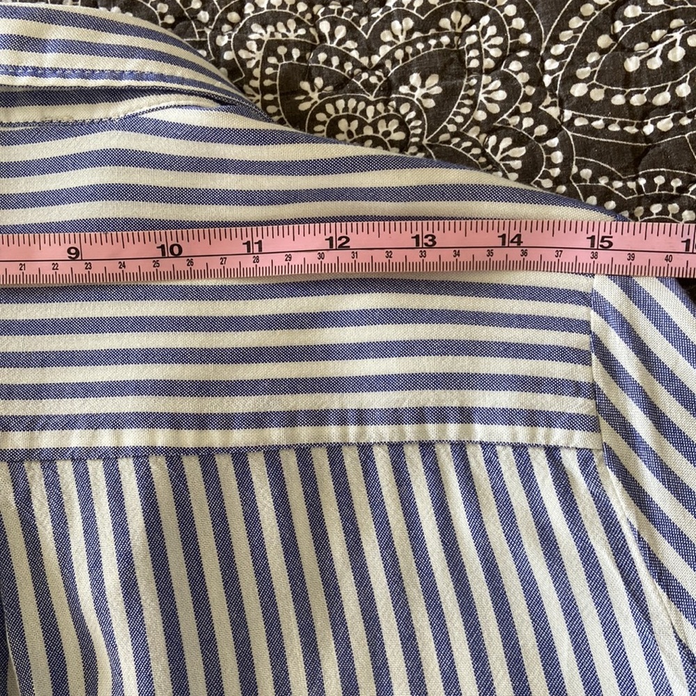 Love Tree Blue & White Stripe Button Down Blouse Size S NWOT - Picture 11 of 13